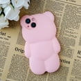 thumbnail image 5 of Bear Phone Case Compatible with iPhone 14 Pro, Cute 3D Pink Bear Case, Shockproof Lovely Cartoon Bear Shape Cover for Women Girls, 5 of 13