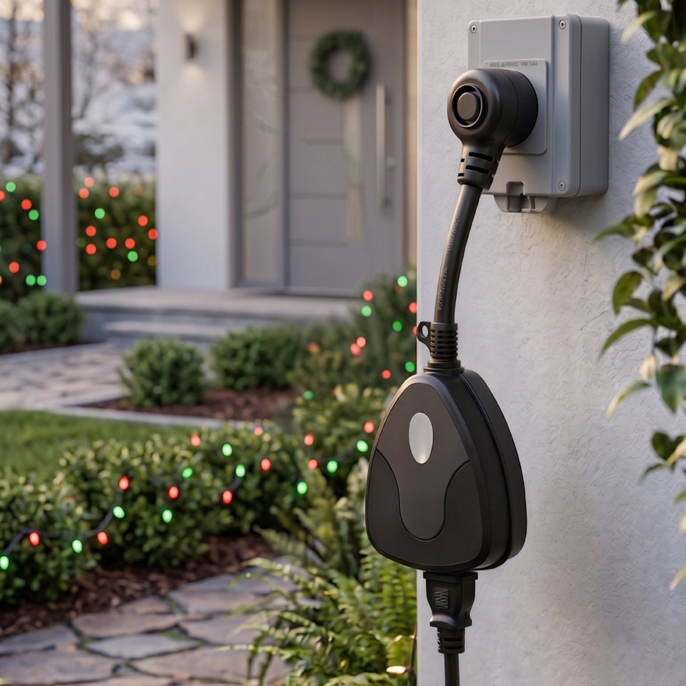 Indoor/Outdoor 2-Outlet Wireless Remote Control, Black, by Holiday Time