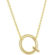 iJewelry2 Gold-plated Sterling Silver Sideways Letter Q Initial Pendant Chain Necklace 18''