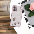 thumbnail image 5 of for Motorola Moto G54 Case Clear Glitter Sparkle Aesthetic Motorola G54 5G Phone Case Silicone Soft Flower Transparent Shockproof Cover Purple Slim (Silver-Pink), 5 of 14