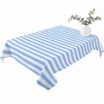 thumbnail image 2 of Blue White Stripe Table Cloth Waterproof Tablecloths, Modern Minimalist Geometric Striped Tablecloth Dining Table Cover for Kitchen Party Tabletop Outdoor, Rectangle Tablecloth 52x70 Inch, 2 of 9
