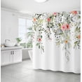 thumbnail image 7 of Sage Green Shower Curtain,Watercolor Plant Leaves Printing Shower Curtain Waterproof Mould Proof Resistant Polyester Fabric Non-Toxic Fabric Machine-Washable, 71" W x 71" H with 12 Hooks, 7 of 7