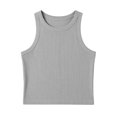 thumbnail image 2 of UACY Girls Crop Tank Tops Ribbed Knit Undershirts Crew Neck Dance Top Kids Sleeveless Sports Shirts for Gym Yoga, 2 of 4