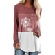 thumbnail image 1 of Camiseta de manga larga para mujer, suéter suelto, cuello redondo, estampado informal, sudadera para niña, rojo oscuro, 3XL Inevent AP003825-18, 1 of 5