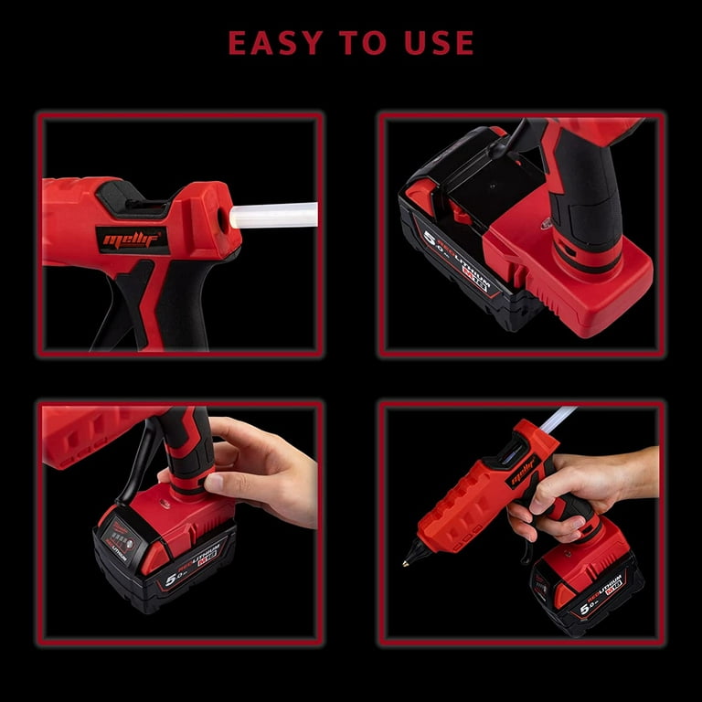 Cordless Hot Glue Gun for Milwaukee 18V Battery, 100W Handheld Battery  Powered Glue Gun Kit with 20PCS Full Size Glue Sticks for Arts & Crafts &  DIY, Tool Only (Battery NOT Included)