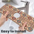 thumbnail image 6 of Logiee Traditional Tribal Aztec Print Kitchen Sink Splash Guard Faucet Mat for Splash Guard Behind Faucet Drip Catcher for Kitchen,Bathroom,Sink Mat,Dish Drying Mat,Bathroom-15" X 5.5", 6 of 7