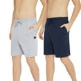 thumbnail image 1 of Mens Shorts Casual Cotton Athletic Shorts Drawstring Workout Running Shorts with Pockets, 1 of 7