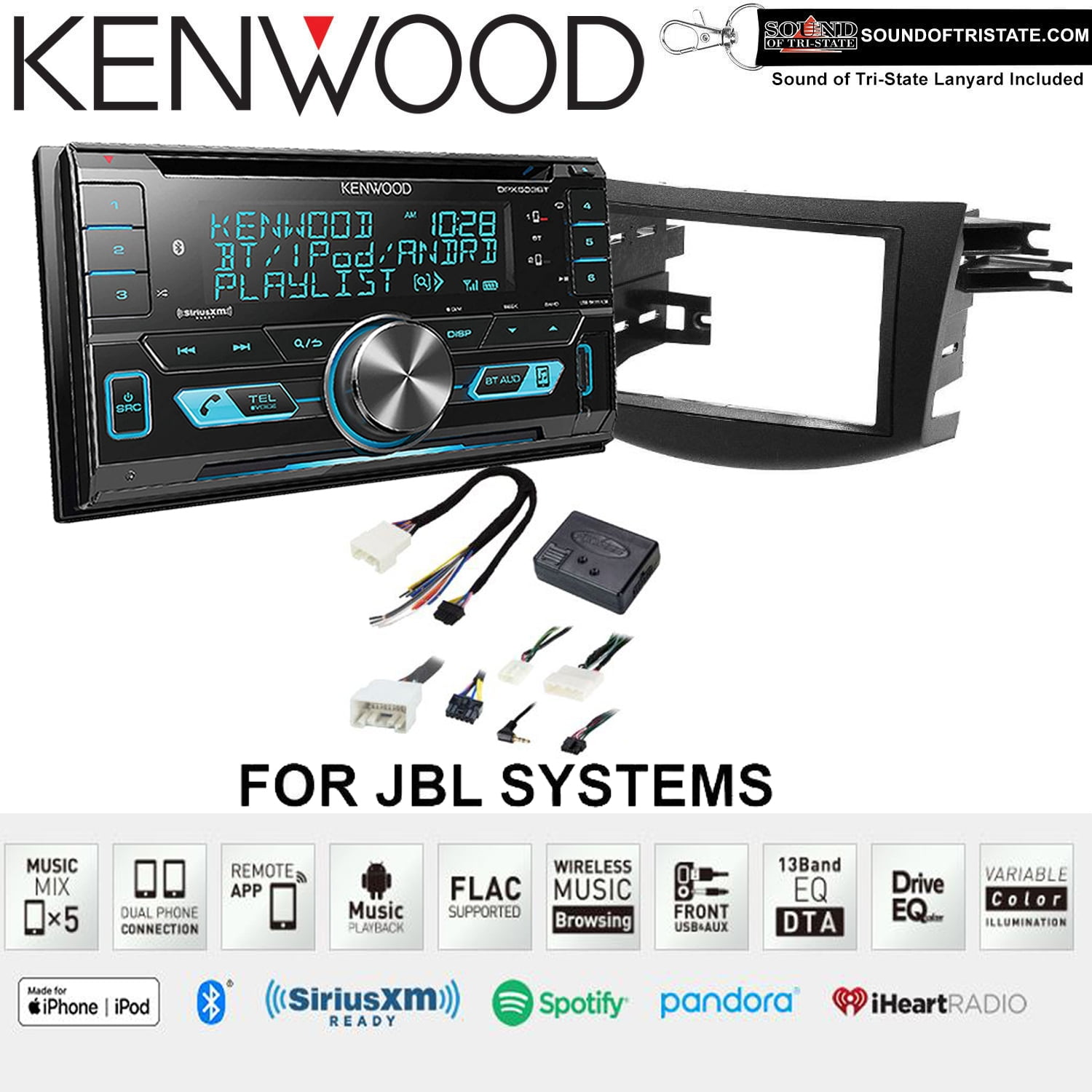 Kenwood DPX503BT CD Receiver with Bluetooth Kit Fits 0612 RAV4