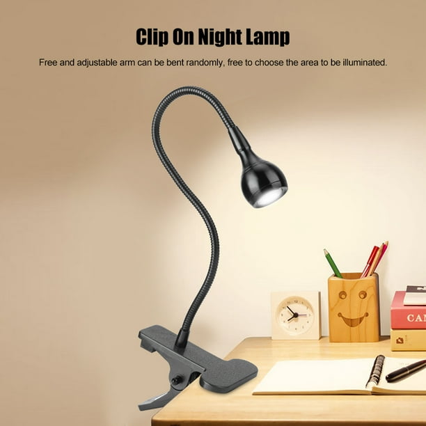 Cergrey LED Table Lamp,USB Flexible Clamp Clip On LED Desk Light Bedside  Night Lamp for Reading Study 