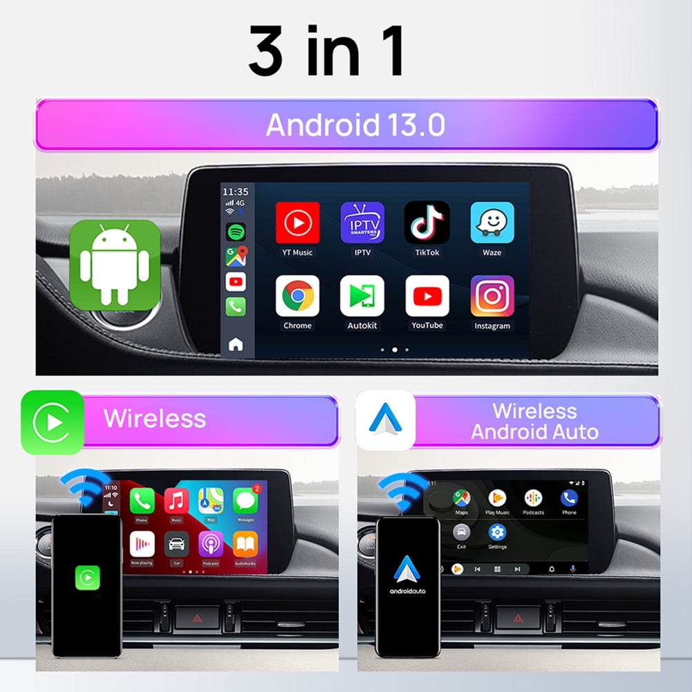AI Wireless CarPlay Android Auto UHD Compatible con HDMI Android 13 ...