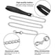 thumbnail image 3 of Correa de cadena para perros, correa de cadena para perros, cadena para perros de 118 cm, correa de cadena de metal, correa con asa acolchada, correa para perros - negra + plateada, 3 of 5