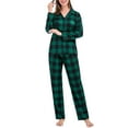 thumbnail image 2 of Christmas Family Matching Pajamas Set, Long Sleeve Plaid Shirt with Elastic Waist Pants, 2 of 10