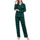 thumbnail image 2 of Conjunto de pijamas navideños a juego para toda la familia: camisa de manga larga a cuadros y pantalón con cintura elástica., 2 of 10