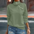 thumbnail image 2 of Pullover Women's Stand Up Long Sleeve And 1/4 Neck With Zip Spring Autumn Sweatshirt Tops Top, 2 of 2