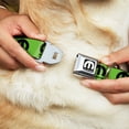 thumbnail image 2 of Mopar Pet Collar, Dog Collar Metal Seatbelt Buckle, Mopar Logo Repeat Green Black, 9.5 to 13 Inches 1.0 Inch Wide, 2 of 9