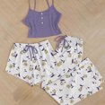 thumbnail image 2 of Erwazi Womens 3 Piece Pajama Sets Floral Print Crew Neck Three Piece Set Sleeveless Tank Top Shorts and Long Pants Cute Casual Loungewear Sleep Set, 2 of 5