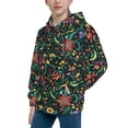 thumbnail image 2 of Sikiie Mexican Flower 1 Youth Hoodie Sweatshirt Pullover Hooded Classic Casual Essentials Hoodiefor Boys Girls Kids -X-Large, 2 of 6