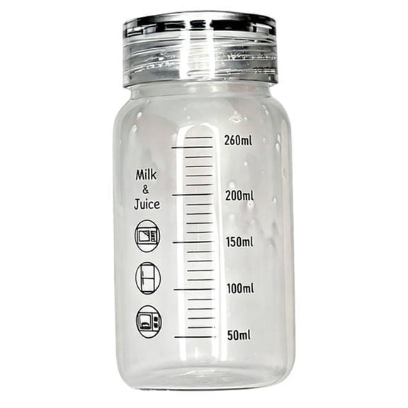 High Borosilicate Glass Cup with Lid, Graduated Drinking Bottle Portable Leak Proof for Ice Tea Coffee Milk, School Office Car Travel Tumbler