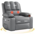 thumbnail image 1 of Recliner Chair with Massage and Heat, 360° Swivel Rocking Chair with Side Pockets, Cup Holders & USB Port, 1 of 6