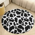 thumbnail image 6 of Cow Print&nbsp;black White Round Carpet Circle Rug Outdoor Patio Area Rug Washable Large Area Rugs Hallway Room Decor Fitness Mats, 6 of 8