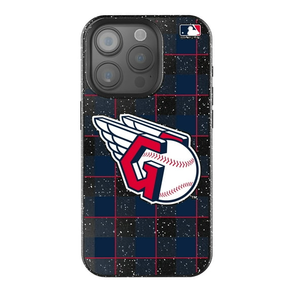 Keyscaper Cleveland Guardians Plaid Bling iPhone Case