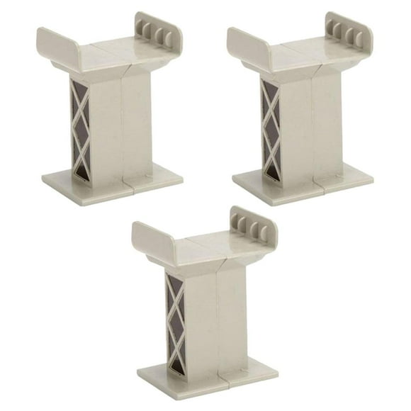 3 piezas de pilares de puente de tren de plástico para soporte de vías de madera, accesorios ferroviarios Estilo A Gris