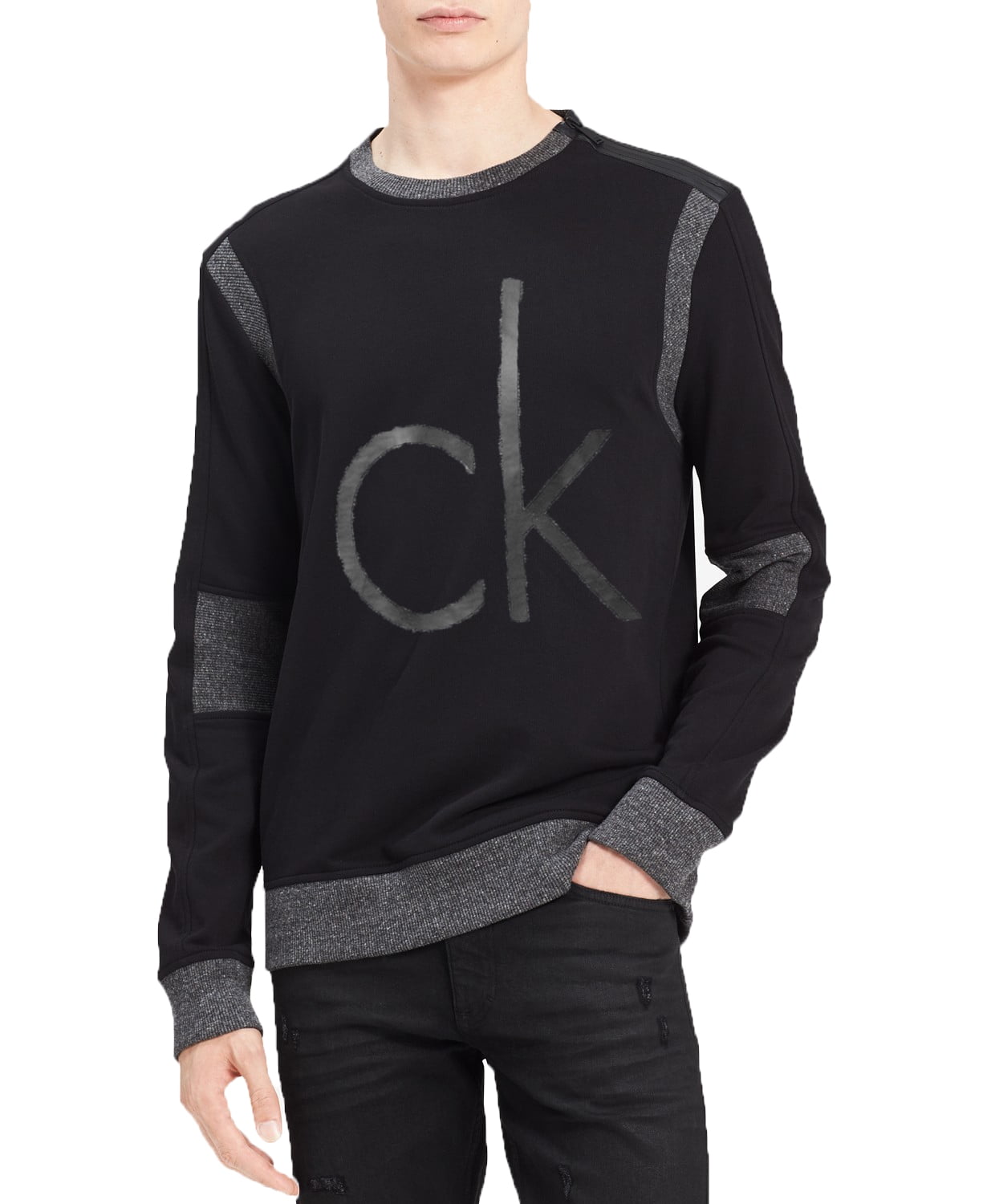 calvin klein black sweatshirt mens