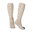 thumbnail image 4 of Daiia Sports Socks Retro Floral Printed Novelty Crew Socks for Men Women Knee High Socks Cotton Socks Soft & Breathable Support Unisex Socks, 4 of 9