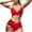Red, variant on Sngxgn Women's High Waisted Bikini Swimsuit Drawstring Tie Side Bottom Two Piece Bathing Suit(Red,L)