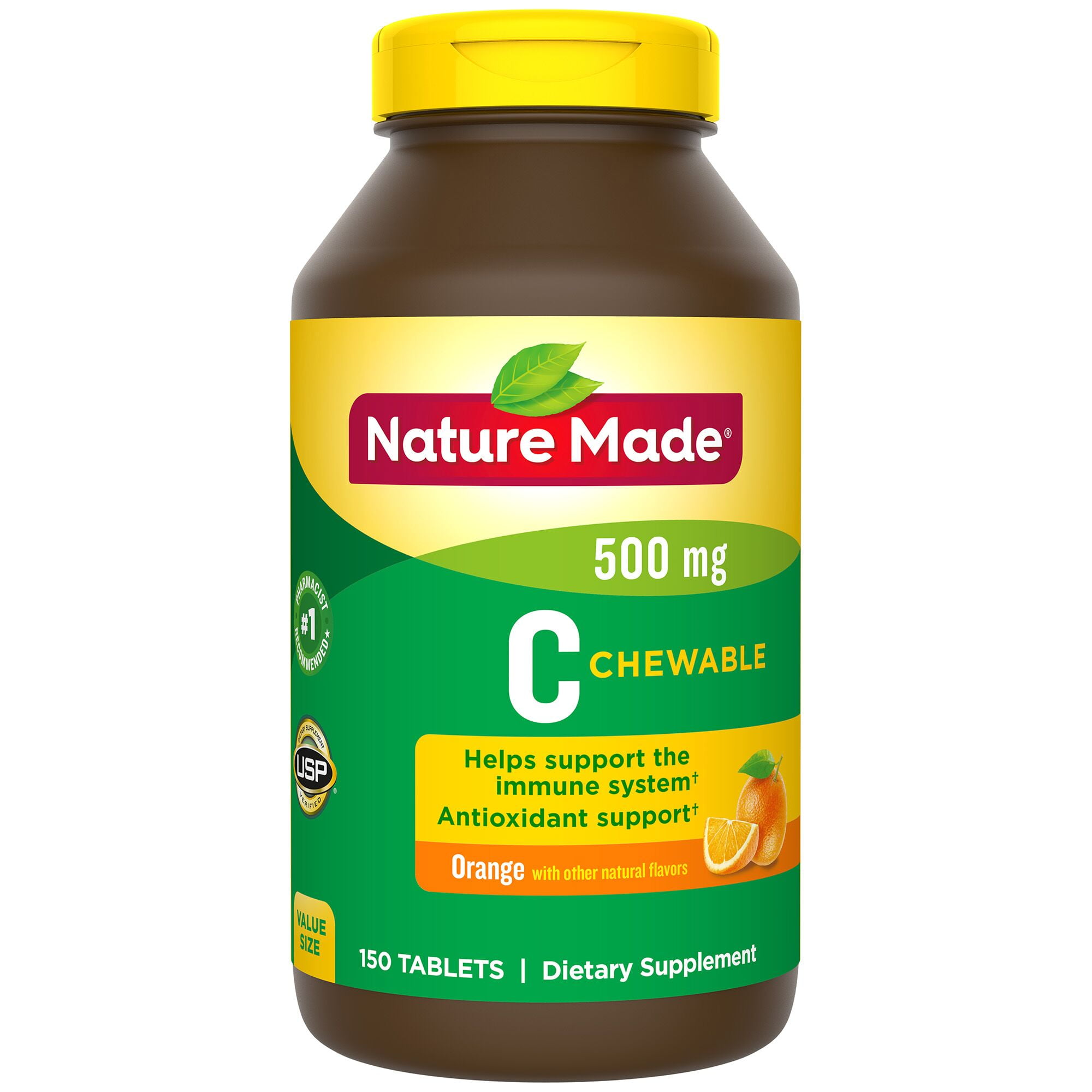Nature Made Chewable Vitamin C 500 mg Tablets, 150 Count Value Size