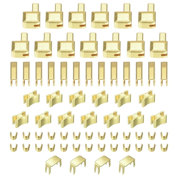 Uxcell Zipper Repair Kits, #3 Metal Latch Slider Retainers Box & Insertion Pins & Top Bottom Stoppers (69Pcs Light Gold)