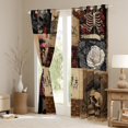 thumbnail image 4 of jejeloiu Gothic Skull Skeleton Black Out Curtains,Rustic Botanical Mushroom Curtains Pack of 2 (42x63 Each),Retro Floral Bedroom Curtains For Men Women,Breathable Home Decor, 4 of 6