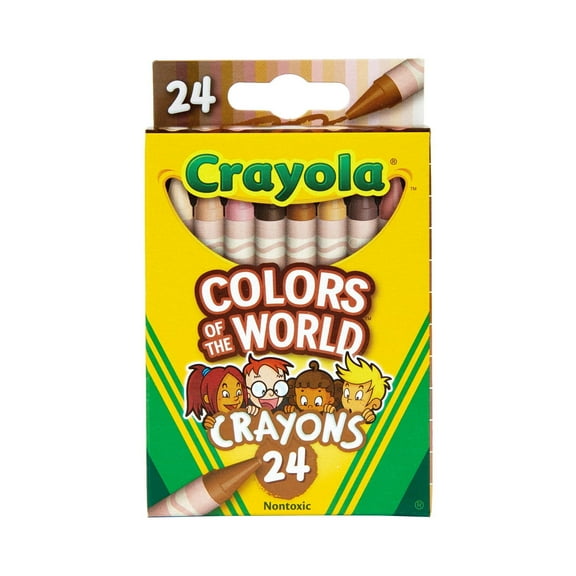 Crayola Colors of the World Crayons, 24 Ct, Back to School Supplies, Teacher Supplies, Child