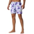 thumbnail image 4 of INSPIRE CHIC Mens Casual Vocation Drawstring Elastic Waist Tie Dye Hawaiian Board Shorts 36 Purple White, 4 of 6