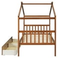 thumbnail image 6 of Aukfa Twin Size House Bed with Two Storage Drawers for Kids, Solid Wood Montessori Bed Frame, Walnut, 6 of 8