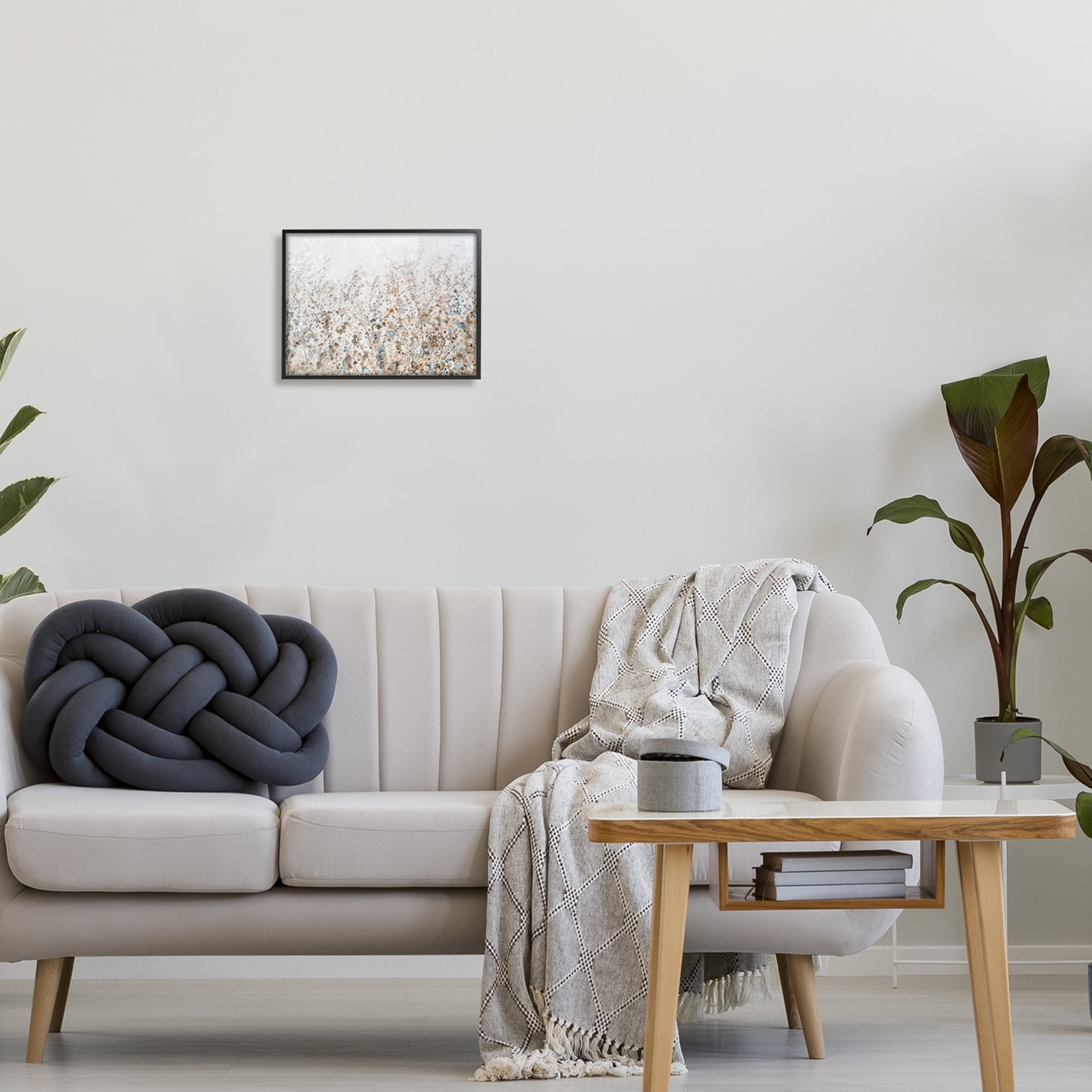 Stupell Industries Abstract Botanical Scenery Abstract Painting Black Framed Art Print Wall Art, 14 x 11