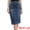 Dark Blue, variant on Women's Split Back Pockets Knee Length Pencil Skirt Large Blue