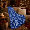 thumbnail image 3 of Starry Winter Snowflake Pattern, Festive Holiday Scene, Warm Flannel Blanket for Living Room and Reading Nook with Detailed Artwork, Art Lovers Friendship Gift, Festive Home Decor, 3 of 9