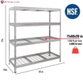 thumbnail image 6 of Ar Shelving Wire Heavy Duty 71 in. H X 60 in. W X 20 in. D Metal Shelving Unit, 6 of 8