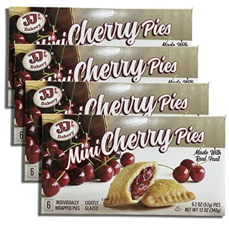 Mini Cherry Fruit Pies Value Pack | 6 Count Box | Pack Of 4 (24 Total Pies)