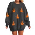 thumbnail image 2 of TTUHYWXI Halloween Sweatshirts for Women Cute Ghost Graphic Pullver Tops Crewneck Long Sleeve Oversized Sweaters Costumes (Grey, S), 2 of 6