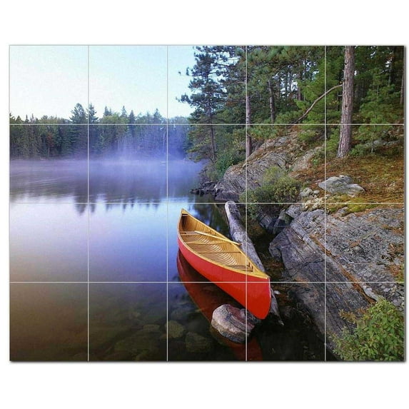 Lake River Ceramic Tile Mural Kitchen Backsplash Bathroom Shower, 405352-L54