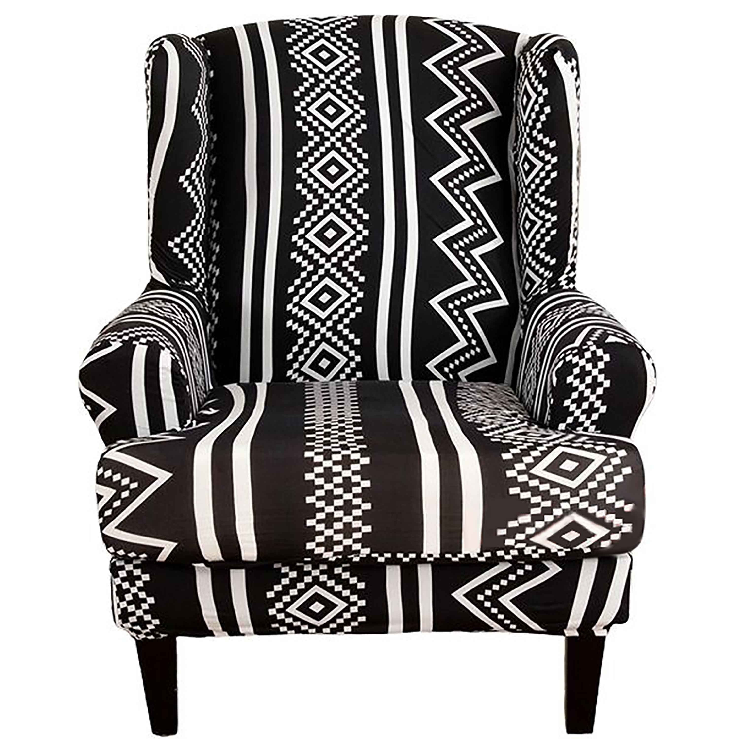 Wingback Chair Slipcover 2 Piece,Stretch Print Wing Back Chair Covers