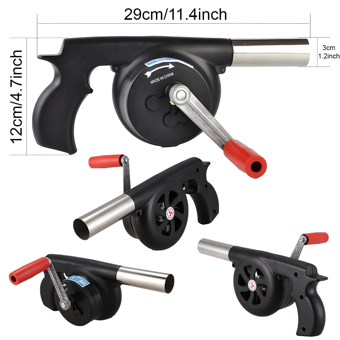 Hand Crank Blowers BBQ Manual Fan Air Blower Outdoor Cooking Barbecue Fire Bellows for Picnic Camping Stove Accessories