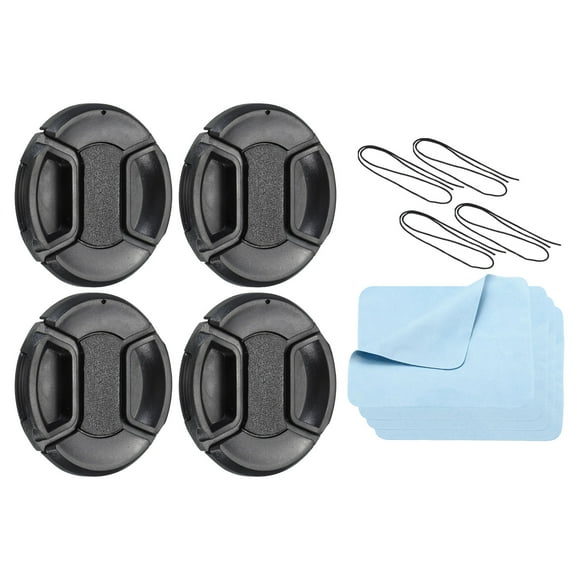Unique Bargains Center Pinch Front Lens Cover Dust Camera Lens Cap for Lens with 58mm Thread, 4 Pack