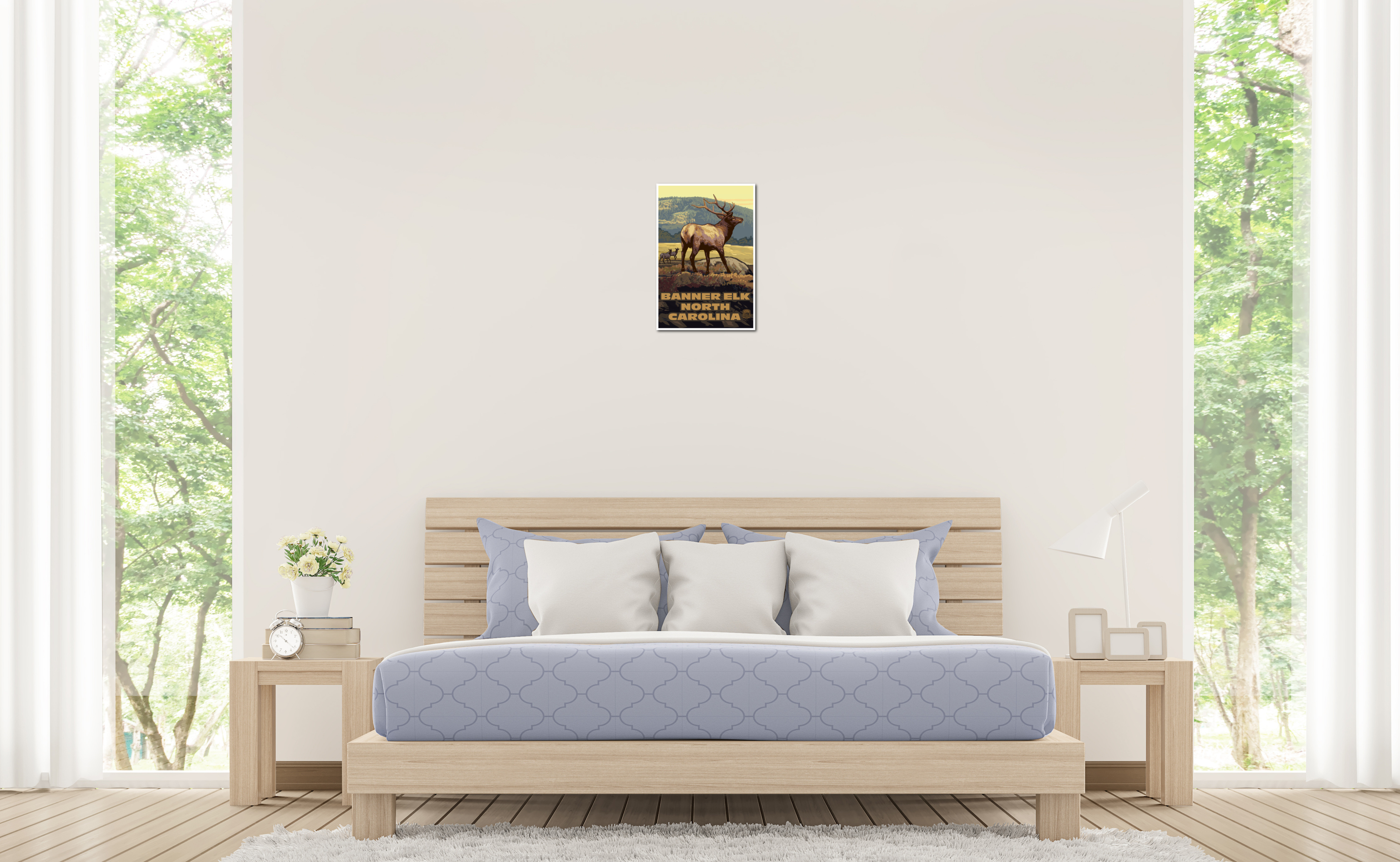Banner Elk North Carolina Elk Herd Giclee Art Print Poster By Paul