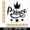 thumbnail image 2 of Prince Cursive with Crown and Stars Self-Inking Rubber Stamp Ink Stamper - Black Ink - Large 1-1/2 Inch, 2 of 7
