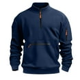 thumbnail image 4 of Mens Quarter Zip Sweatshirts Military Tactical Casual 1/4 Zip Fleece Sweatshirt with Pocket Cargo Work Long Sleeve Pullover Tops Comfortable Sweater Outdoor Gym Top Outerwear, 4 of 4