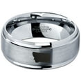 thumbnail image 2 of Tungsten Montana The Treasure State Band Ring 8mm Men Women Comfort Fit Gray Step Bevel Edge Brushed Polished, 2 of 4