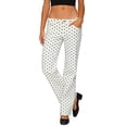 thumbnail image 6 of JUSLIO Women Jeans,Polka Dot Print Zip Fly Straight Leg Full Length Denim Jeans, 6 of 6